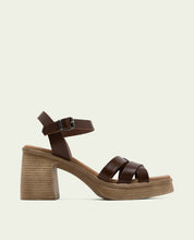 SANDALE À TALON EN CUIR ISIS MOKA