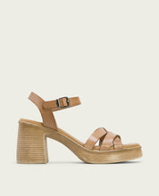 SANDALE À TALON EN CUIR ISIS MOKA