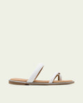 SANDALES ESCLAVES PLATES EN CUIR CAMILA PLOMB