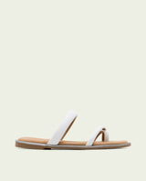 SANDALES ESCLAVES PLATES EN CUIR CAMILA PLOMB
