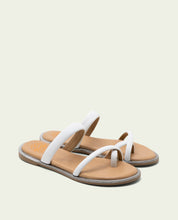 SANDALES ESCLAVES PLATES EN CUIR CAMILA PLOMB