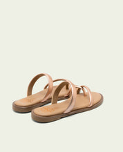 SANDALES ESCLAVES PLATES EN CUIR CAMILA ROSÉ