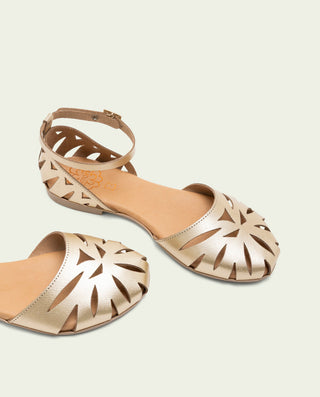 SANDALES PLATES EN CUIR ALICE OR