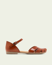 SANDALE PLATE EN CUIR NOIR ALBA