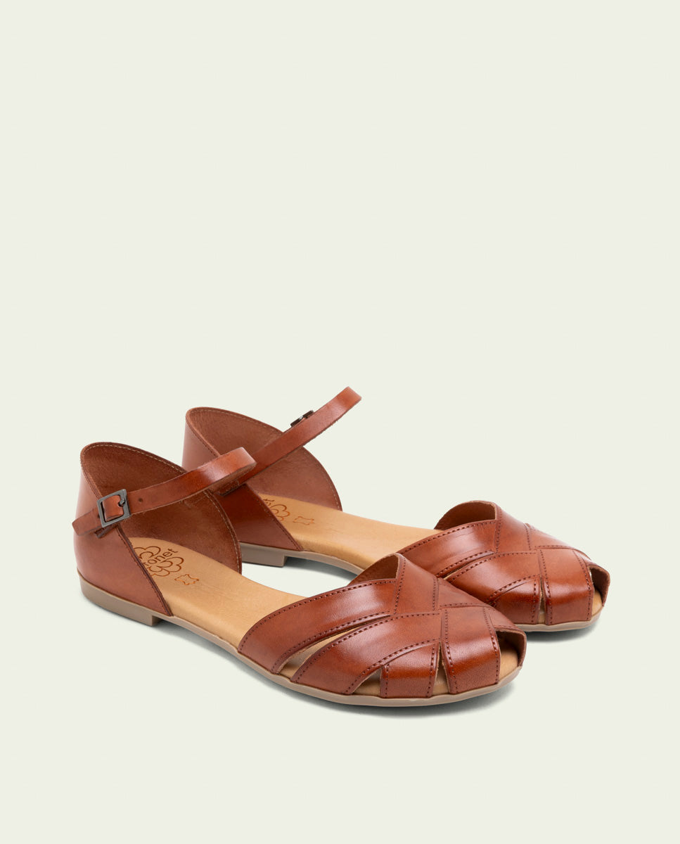 SANDALE PLATE EN CUIR ALBA