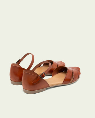 SANDALE PLATE EN CUIR ALBA