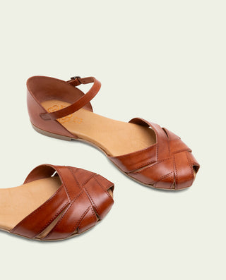 SANDALE PLATE EN CUIR ALBA