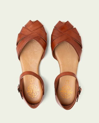 SANDALE PLATE EN CUIR ALBA