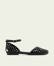 SANDALE PLATE EN CUIR ARIA NOIR