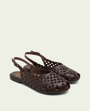 SANDALE PLATE EN CUIR AGATE MOKA