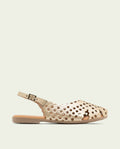SANDALES PLATES EN CUIR AGATE OR