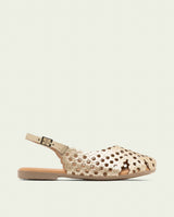 SANDALES PLATES EN CUIR AGATE OR