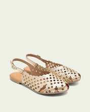 SANDALES PLATES EN CUIR AGATE OR