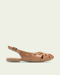 SANDALES PLATES EN CUIR ANDREA TAUPE