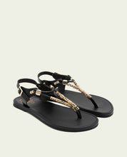 SANDALE À ORTEAUX EN CUIR ADA NOIR
