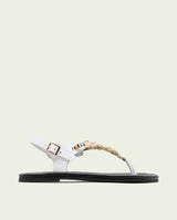 SANDALES À DOIGTS EN CUIR ADA BLANC