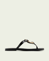 SANDALES ESCAVA EN CUIR AVEC ORNEMENT AMARAL NOIR