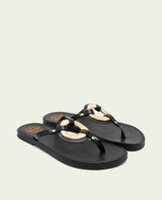 SANDALES ESCAVA EN CUIR AVEC ORNEMENT AMARAL NOIR