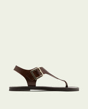 SANDALE PLATE EN CUIR ESCLAVE BOUCLE ANA OR