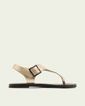 SANDALE PLATE EN CUIR ESCLAVE BOUCLE ANA OR