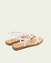 SANDALES PLATES EN CUIR À BRIDES BÁRBARA BLANC