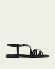 SANDALES PLATES EN CUIR BONNIE NOIR