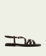 SANDALES PLATES EN CUIR BONNIE MOKA