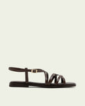 SANDALES PLATES EN CUIR BONNIE MOKA