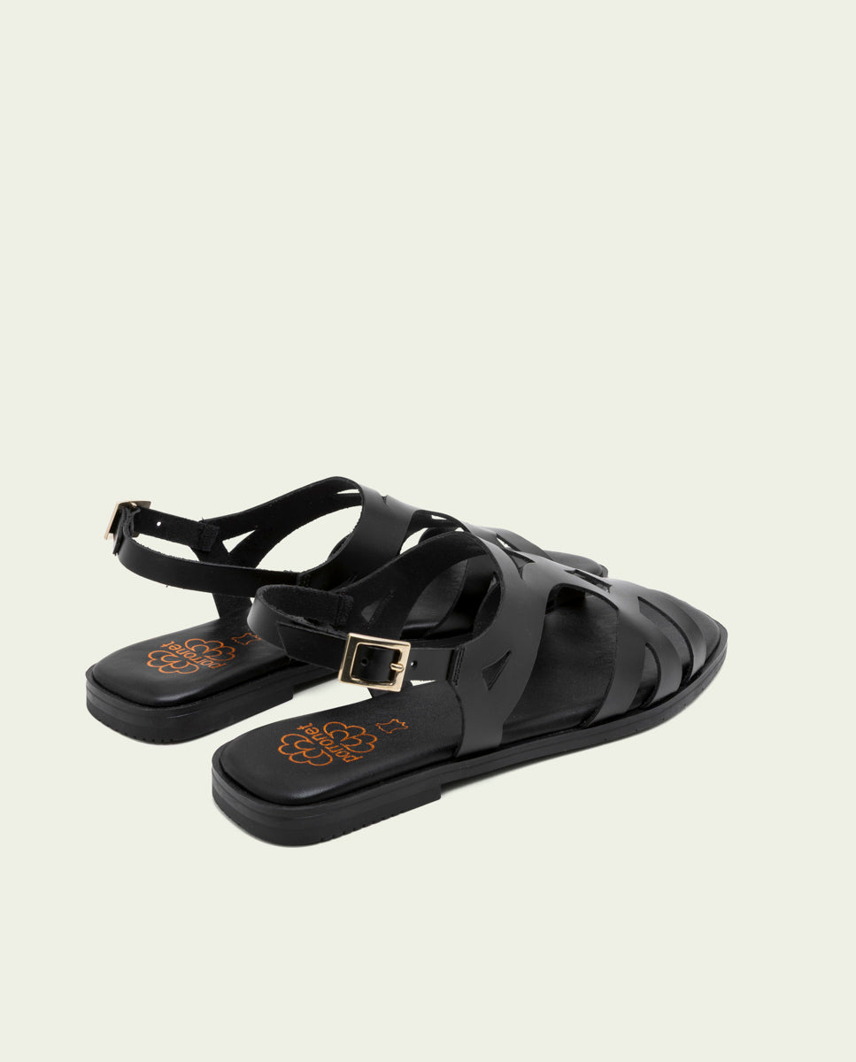 SANDALES EN CUIR AVEC BILLY NOIR