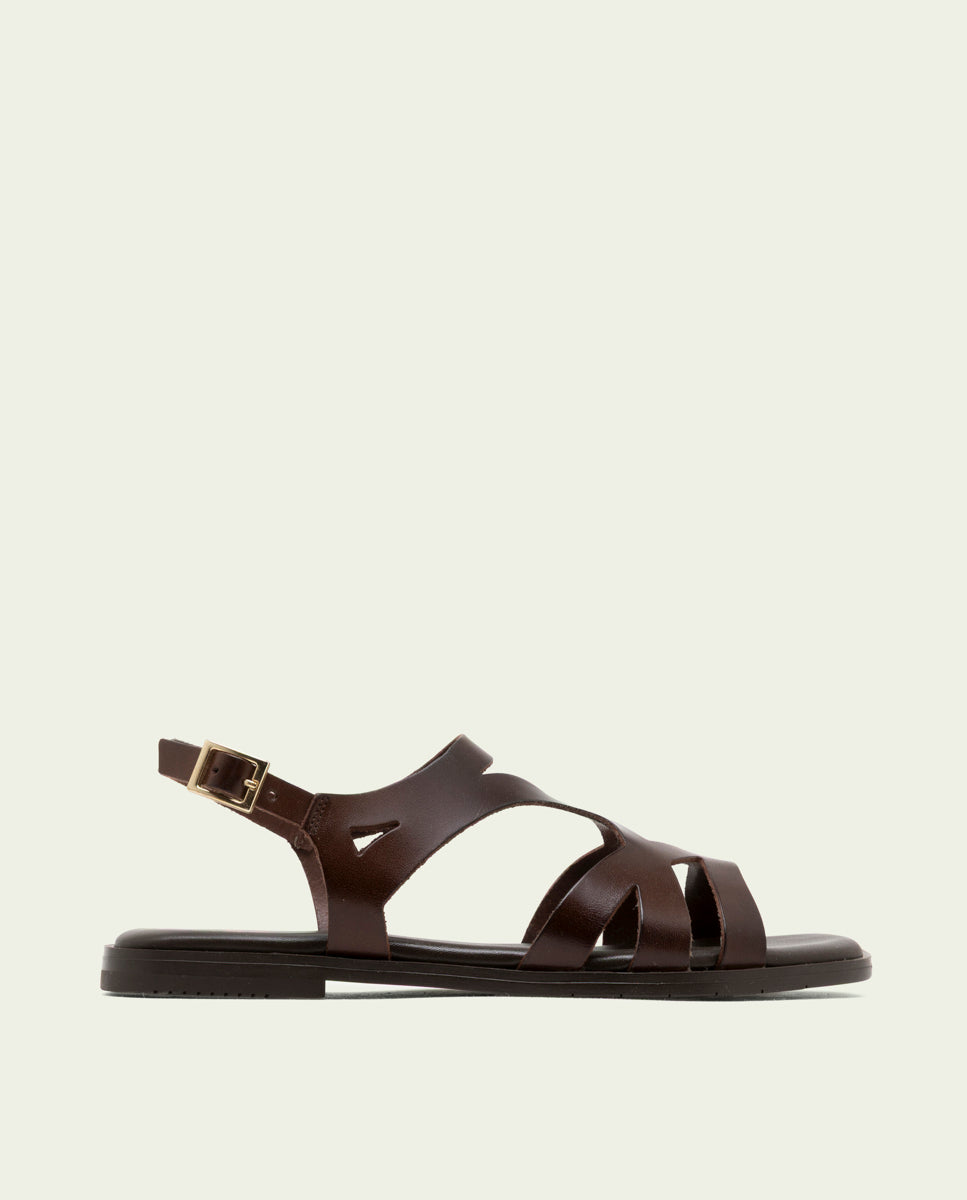 SANDALES EN CUIR BILLY MOKA