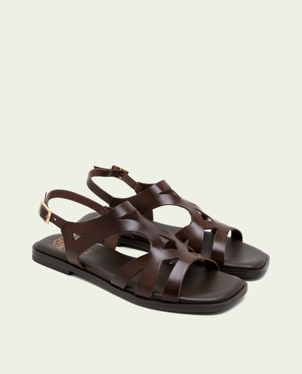 SANDALES EN CUIR BILLY MOKA
