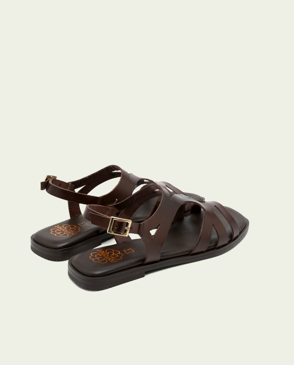 SANDALES EN CUIR BILLY MOKA