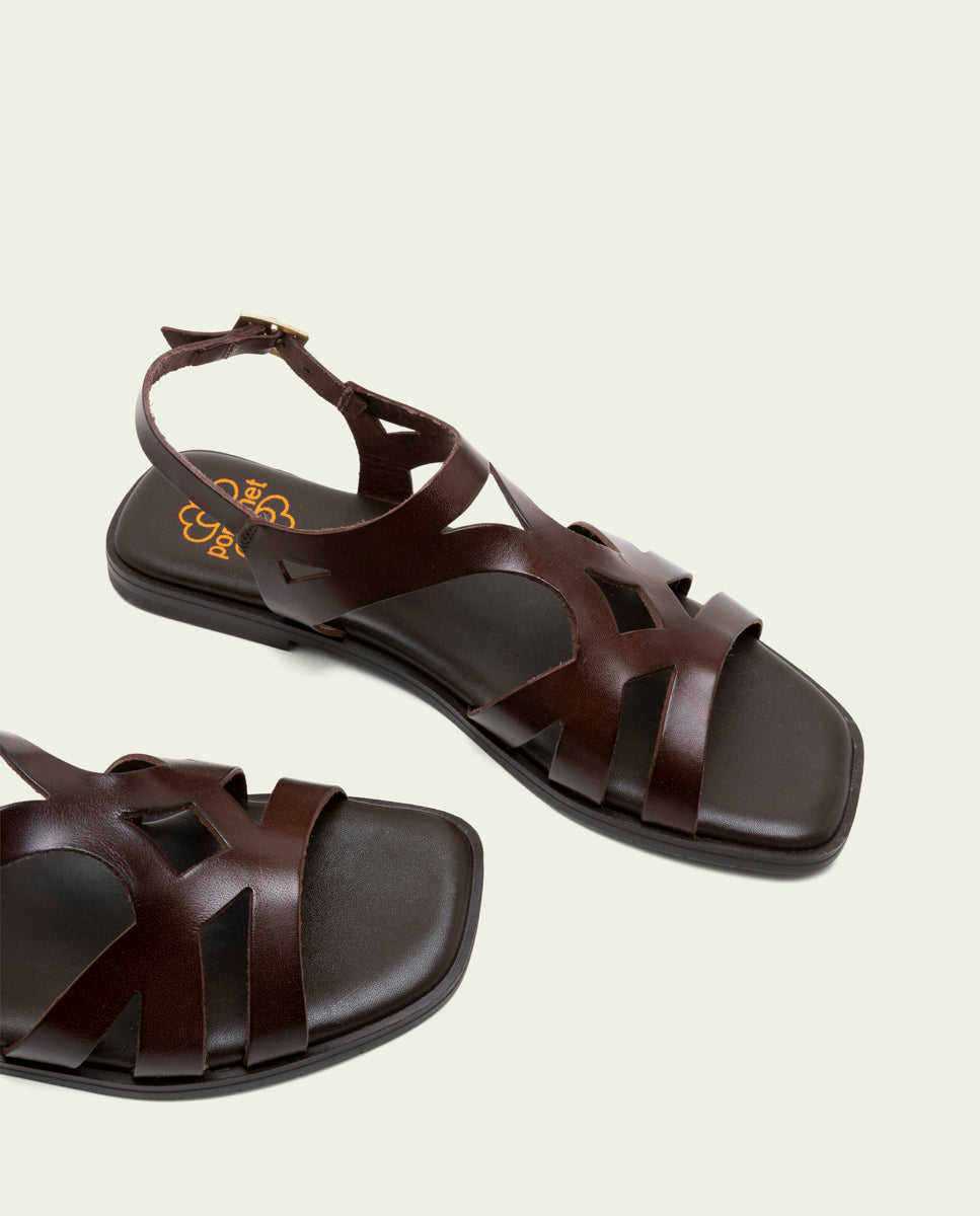 SANDALES EN CUIR BILLY MOKA
