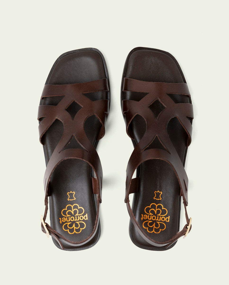 SANDALES EN CUIR BILLY MOKA
