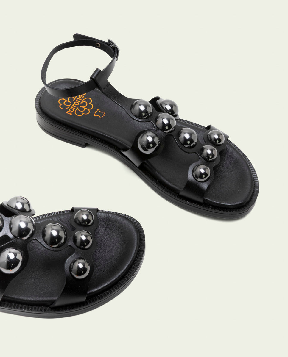 SANDALES À LACETS NOIRES BIANCA