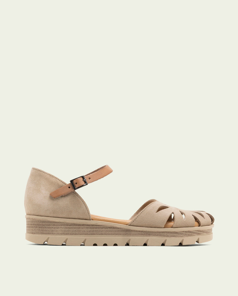 SANDALES EN CUIR TAUPE ARENA BIANCA