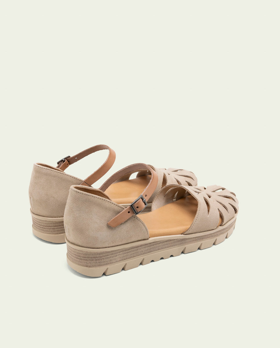 SANDALES EN CUIR TAUPE ARENA BIANCA