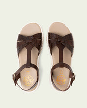SANDALES À TALONS COMPENSÉS EN CUIR DULCE MOKA