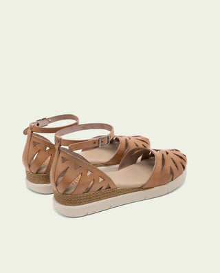 SANDALES À TALONS COMPENSÉS EN CUIR FEDERICA TAUPE