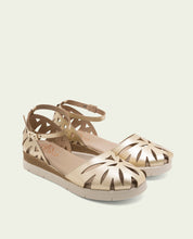 SANDALES À TALONS COMPENSÉS EN CUIR FEDERICA OR