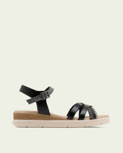 SANDALE À TALON COMPENSÉ EN CUIR FABIANA BLANC