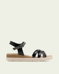 SANDALE À TALON EN CUIR FABIANA NOIR PLOMB