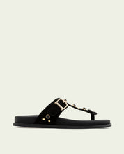 SANDALE PLATE EN CUIR ESCLAVE HARPER MOKA