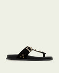 SANDALE PLATE EN CUIR ESCLAVE HARPER NOIRE