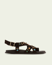 SANDALE PLATE EN CUIR HAZEL MOKA