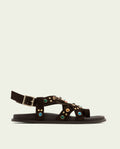 SANDALE PLATE EN CUIR HAZEL MOKA