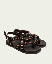 SANDALE PLATE EN CUIR HAZEL MOKA
