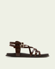 SANDALE PLATE EN CUIR HERA OR