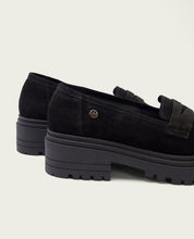 MOCASSINS NOIRS À BOUT OUVERT SELMA