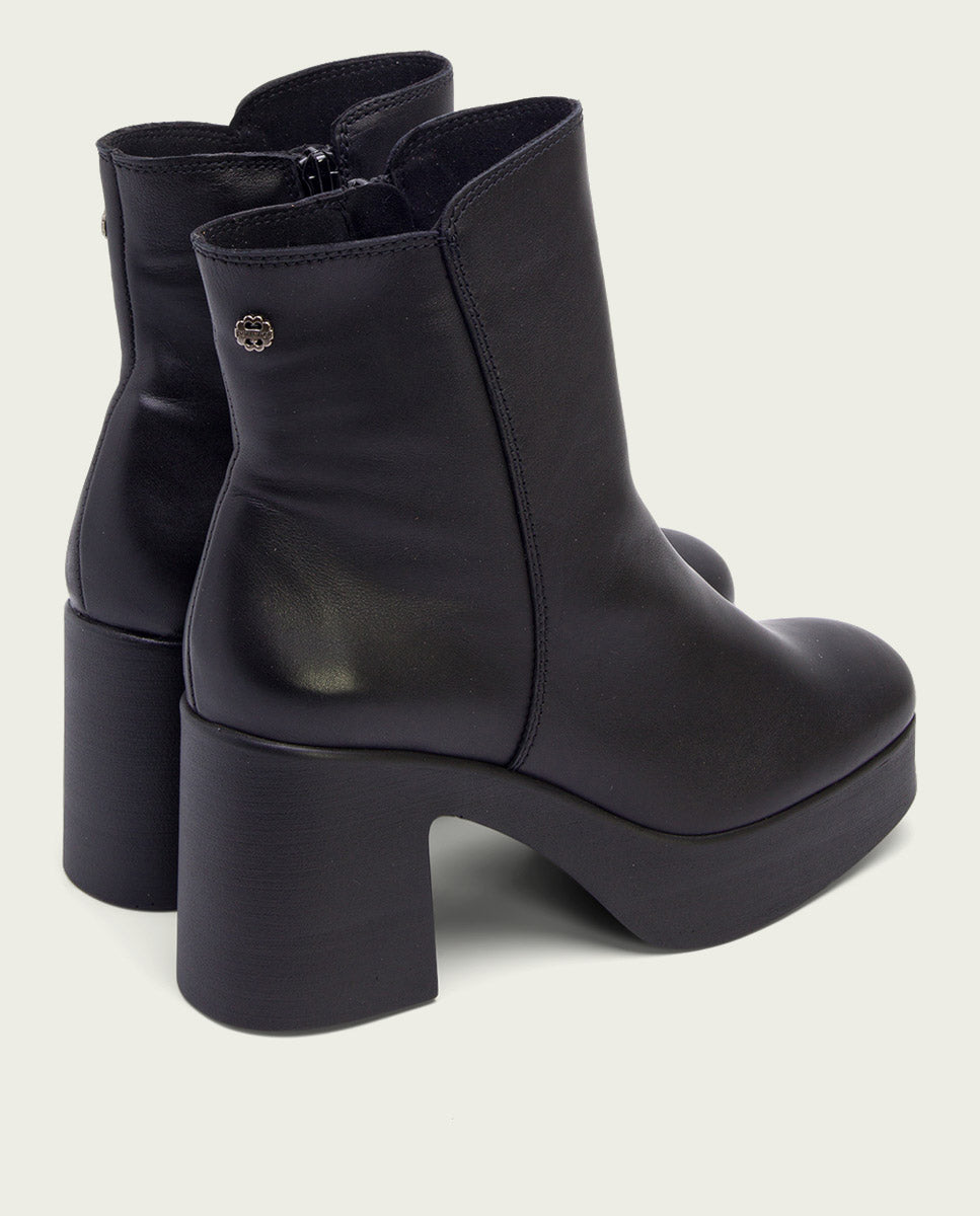 BOTTINES À TALON NOIR ZIPPÉS LIA